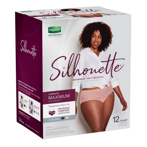Depend Silhouette Incontinence Underwear for Women, Maximum Absorbency ( Small, Medium and Large/Extra Large), 14 Count 