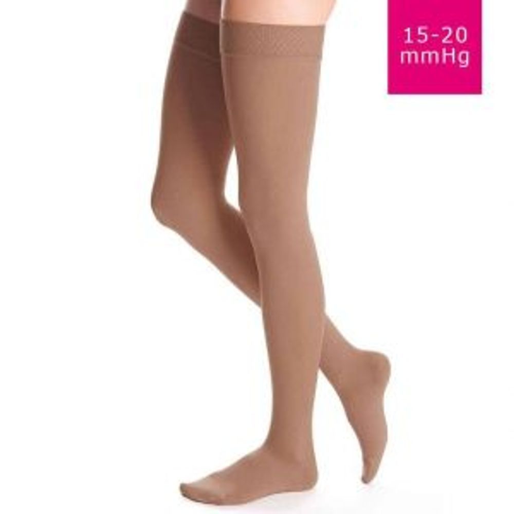 Compression socks Mediven Plus thigh-length stocking with open
