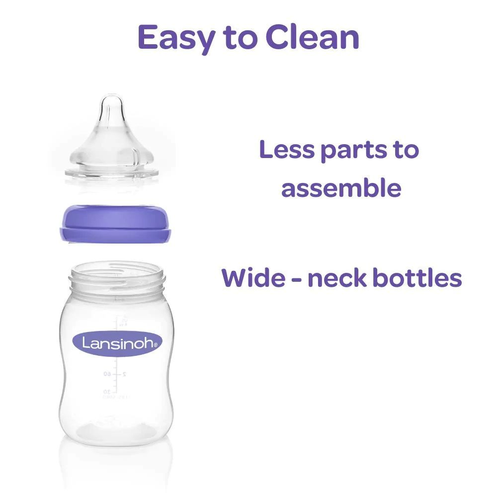 Lansinoh Momma Breastmilk Feeding Bottle with NaturalWave Nipple, 8 Ounce,  BPA (Pack of 2) (2)