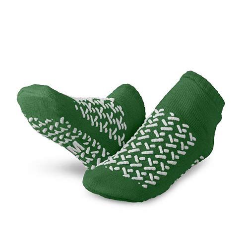 Medline Terry Cloth Sure Grip Rubber Sole Large/Navy Slipper Socks