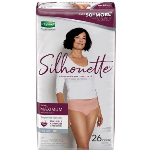 Depend Silhouette Incontinence Underwear for Women, Maximum Absorbency  (Small, Medium and Large/Extra Large), 14 Count 