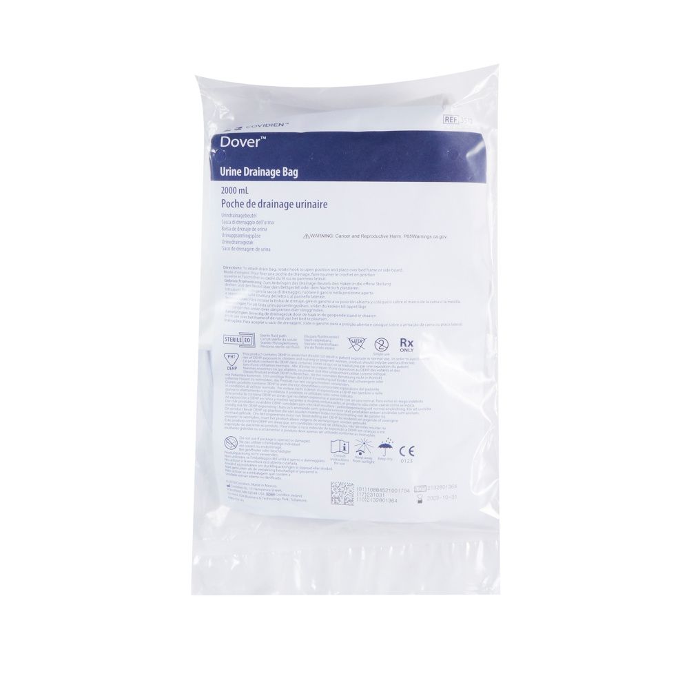 Covidien Dover Urine Drainage Bag - 1000 or 2000 mL