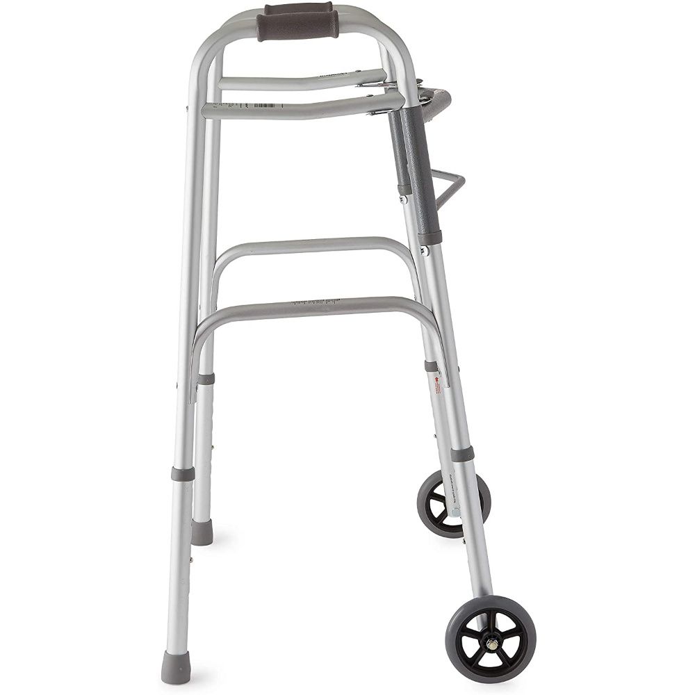 Medline MDS86410XWW - Bariatric Folding Walker with 5 Wheels