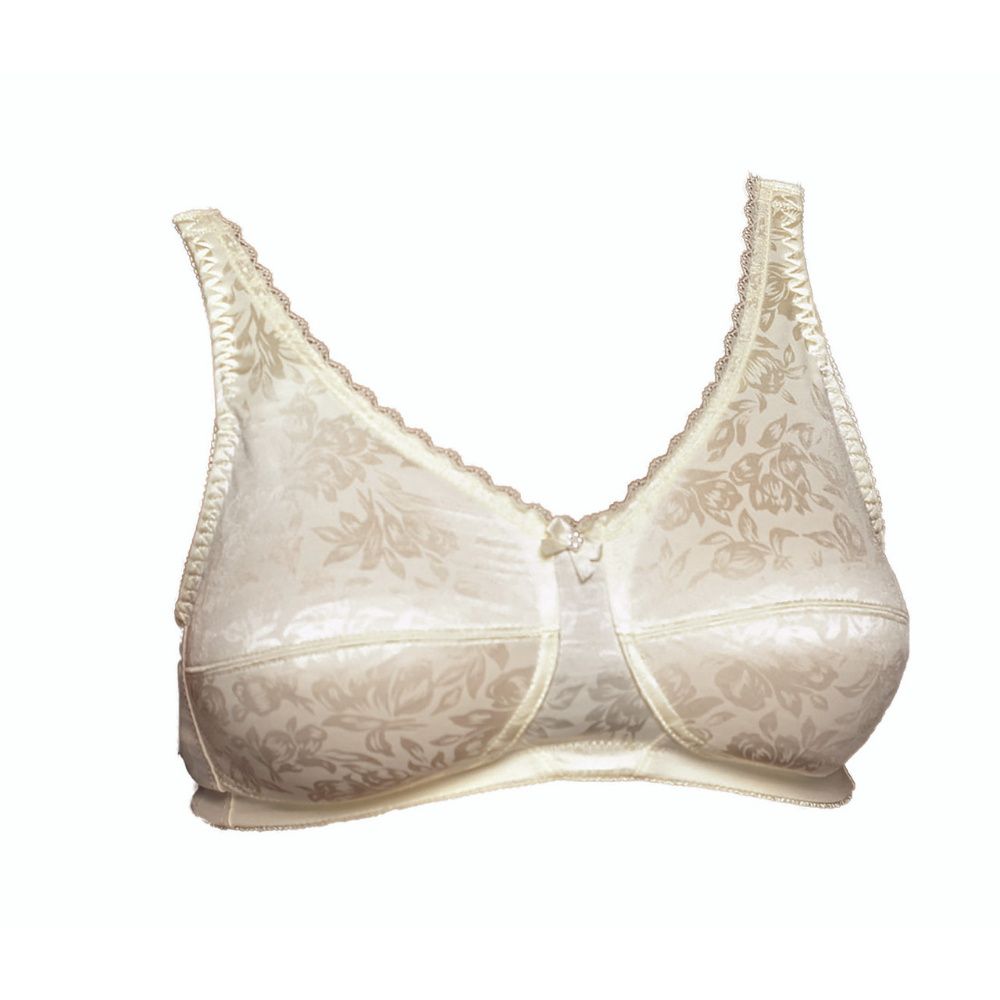 American Breast Care Mastectomy Bra Jacquard Soft Cup Size 34AA White at   Women's Clothing store