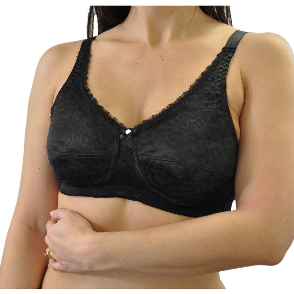 Nearly Me, Intimates & Sleepwear, Nearly Me 54 Plain Soft Cup Black  Mastectomy Bra Size 42a With Extender