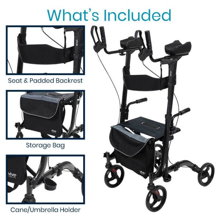 Heavy Duty Bariatric Rollator Rolling Walker with Large Padded Seat, R – In  Motion Services