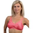 Almost U Style 1260 Lace Accent Bandeau Bra-Flamingo Pink Front View