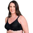 Trulife 4008 Audrey Seamless Lace Accent Underwire Mastectomy Bra-Black Front View
