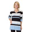 Silverts Womens Striped Adaptive Pull Over Sweater