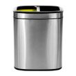 Alpine Stainless Steel Slim Open Trash Can Dual Compartment