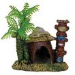 Blue Ribbon Exotic Environments Betta Hut with Palm Tree Aquarium Ornament-4x2inch