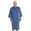 Silverts Mens Flannel Hospital Gown - Navy Plaid