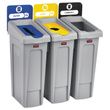 Rubbermaid Commercial Slim Jim Recycling Station Kit - RCP2007917