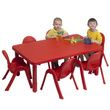 Childrens Factory MyValue Rectangle Table With 6 Chairs Set - Candy Apple Red