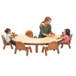 Childrens Factory Baseline Kidney Shaped Table And Chairs Set - Natural Wood