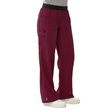 Medline Pacific Ave Womens Stretch Fabric Wide Waistband Scrub Pants - Wine