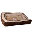 Precision Pet Snoozzy Chevron Chenille Gusset Dog Bed - Chocolate