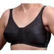 Nearly Me 670 Lace Front Closure Mastectomy Bra-Black Front View
