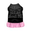 Mirage All About Me Rhinestone Dog Dress in Black with Light Pink Color