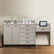 Clinton Base Cabinet Set with 2 Doors 6 Drawers and Desk
