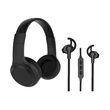 Supersonic Bluetooth Wireless Headphones And Earbuds Bundle Black