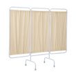 R&B Stationary Antimicrobial Three Panel Privacy Screen With Crutch Tips
