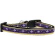 Mirage Purple And Yellow Fleur de Lis Nylon Ribbon Dog Collar