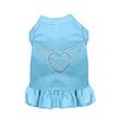 Mirage Angel Heart Rhinestone Dog Dress in Baby Blue Color