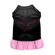 Mirage Birthday Girl Rhinestone Dog Dress in Black with Light Pink Color