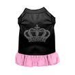 Mirage Crown Rhinestone Dog Dress in Black with Light Pink Color