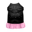 Mirage Cutie Rhinestone Dog Dress in Black with Light Pink Color