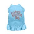 Mirage Happy Valentines Day Rhinestone Dog Dress in Baby Blue Color