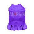 Mirage Adopted Rhinestone Dog Dress in Purple Color
