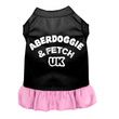 Mirage Aberdoggie UK Screen Print Dog Dress in Black With Light Pink Color