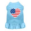 Mirage American Flag Heart Screen Print Dress in Baby Blue Color