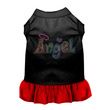 Mirage Technicolor Angel Rhinestone Dog Dress in Black With Red Color