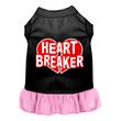 Mirage Heart Breaker Screen Print Dog Dress in Black With Light Pink Color