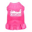 Mirage Chicago Skyline Screen Print Dog Dress in Bright Pink Color