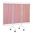 R&B Mobile Antimicrobial Three Panel Privacy Screen With Casters