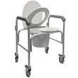 Graham-Field Three-in-one Aluminium Commode With Backbar and Casters