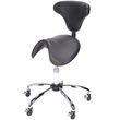 Everyway4all Saddle Stool With Wide Base And Contoured Back Rest