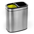 Alpine Stainless Steel Slim Open Trash Can Dual Compartment
