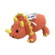 Mirage Knit Knacks Bop the Triceratops Organic Cotton Small Dog Toy