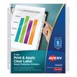 Avery Print & Apply Index Maker Clear Label Sheet Protector Dividers with White Tabs