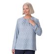 Womens Long Sleeves Adaptive Open Back Sweater Knit Top - Blue
