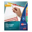 Avery Print & Apply Index Maker Clear Label Dividers with Easy Apply Printable Label Strip and Color Tabs - AVE11407