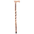 Mabis DMI Briggs Brazos Twisted Hickory Walking Cane With Traditional Handle