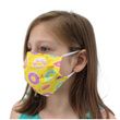 Childrens Factory Youth Cotton Printed Face Covering With Ear Loops - Yellow