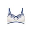 Amoena Giselle Wire-Free Bra - Off-White / Blue Front