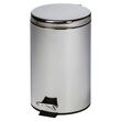 Small Round Waste Receptacle in Stainless Steel Color